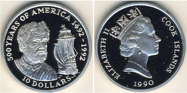 10 Dollar Cook Islands Silver Elizabeth II (1926-2022)