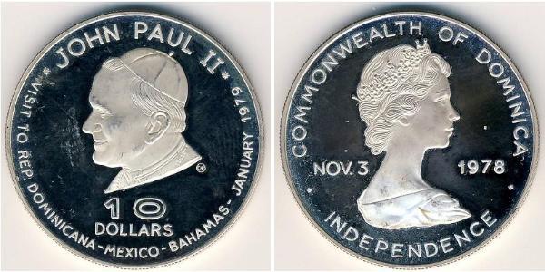 10 Dollar Dominica Silver 