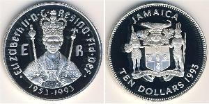 10 Dollar Jamaica (1962 - ) Silver 