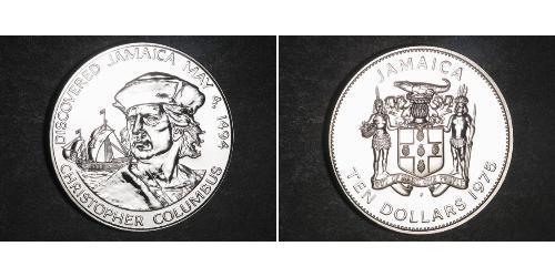 10 Dollar Jamaica (1962 - ) Silver Christopher Columbus (1451 - 1506)