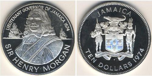 10 Dollar Jamaica (1962 - ) Silver Henry Morgan