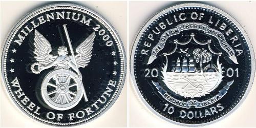 10 Dollar Liberia Silver 