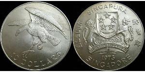 10 Dollar Singapore Silver 