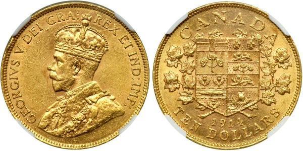 10 Dollar 加拿大 金 乔治五世  (1865-1936)