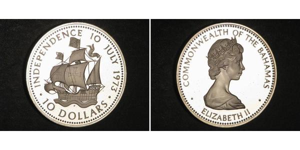 10 Dollar Bahamas 銀 伊丽莎白二世 (1926-2022)