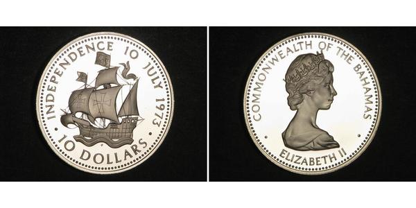 10 Dollar Bahamas 銀 伊丽莎白二世 (1926-2022)
