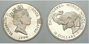 10 Dollar Cook Islands 銀 伊丽莎白二世 (1926-2022)