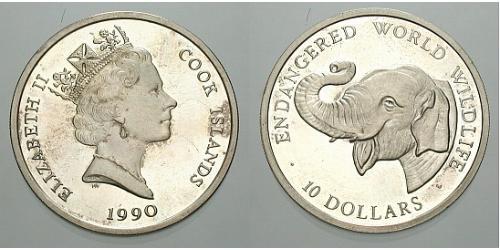 10 Dollar Cook Islands 銀 伊丽莎白二世 (1926-2022)