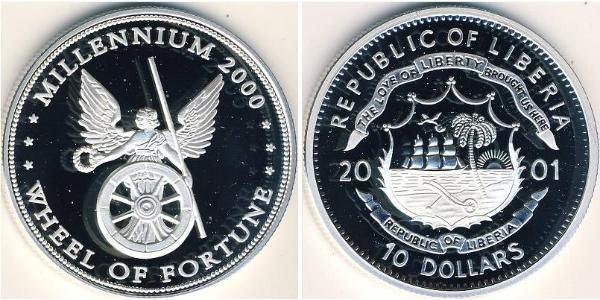 10 Dollar Liberia 銀 
