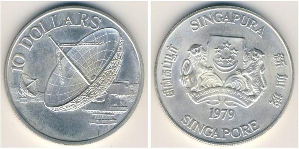 10 Dollar Singapore 銀 