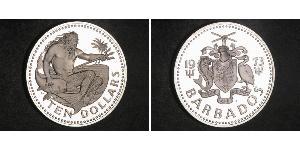 10 Dollar 巴巴多斯 銀 