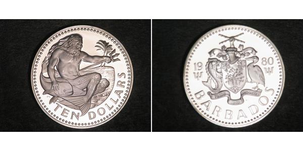 10 Dollar 巴巴多斯 銀 