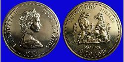 10 Dollar Cook Islands 镍/銅 伊丽莎白二世 (1926-2022)