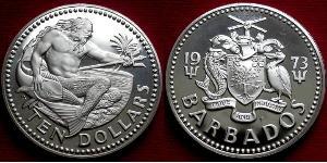 10 Dollaro Barbados Argento 