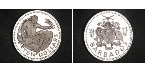 10 Dollaro Barbados Argento 