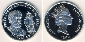 10 Dollaro Isole Cook Argento Elisabetta II (1926-2022)