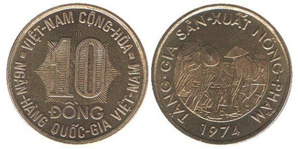 10 Dong Viêt Nam Acier/Laiton 