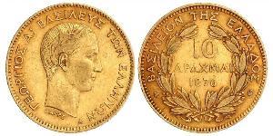 10 Drachma Reino de Grecia (1832-1924) Oro Jorge I de Grecia (1845- 1913)