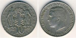 10 Drachma Regno di Grecia (1944-1973) Rame/Nichel Costantino I di Grecia (1868 - 1923)