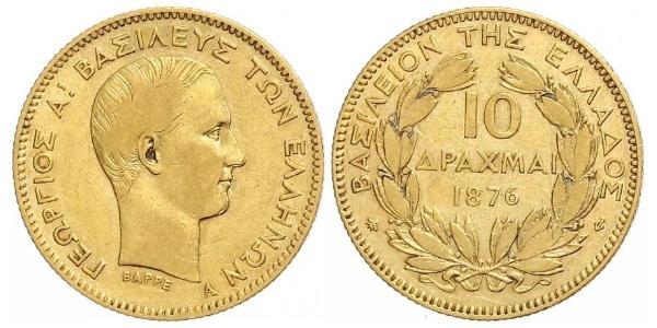 10 Drachma 希臘王國 金 乔治一世 (希腊) (1845 - 1913)