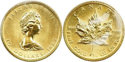 10 Dólar Canadá Oro Isabel II (1926-2022)