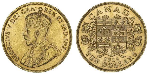 10 Dólar Canadá Oro Jorge V (1865-1936)