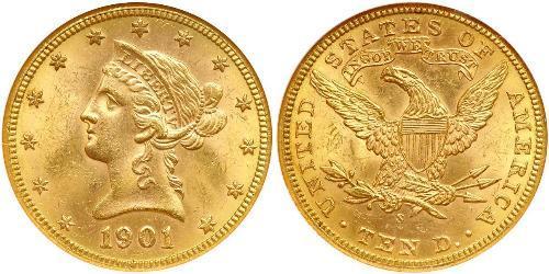 10 Dólar Estados Unidos de América (1776 - ) Oro 