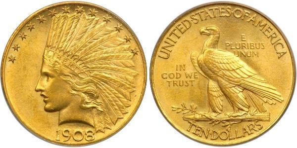 10 Dólar Estados Unidos de América (1776 - ) Oro 
