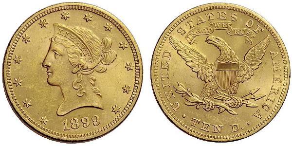 10 Dólar Estados Unidos de América (1776 - ) Oro 