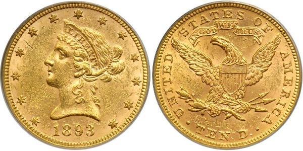 10 Dólar Estados Unidos de América (1776 - ) Oro 