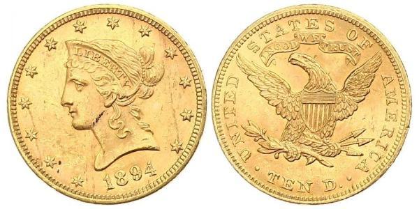 10 Dólar Estados Unidos de América (1776 - ) Oro 