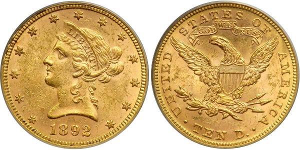 10 Dólar Estados Unidos de América (1776 - ) Oro 