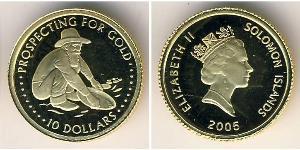 10 Dólar Islas Salomón Oro 