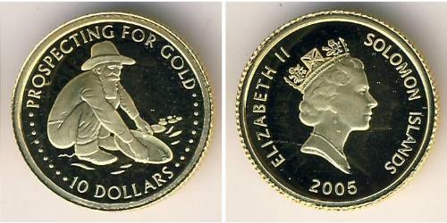 10 Dólar Islas Salomón Oro 