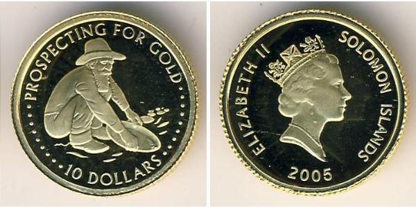 10 Dólar Islas Salomón Oro 