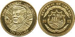 10 Dólar Liberia Oro 