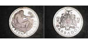 10 Dólar Barbados Plata 