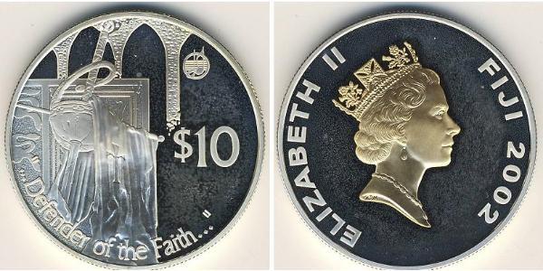 10 Dólar Fiyi Plata 