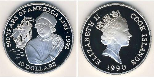 10 Dólar Islas Cook Plata 