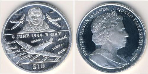 10 Dólar Islas Vírgenes Plata 