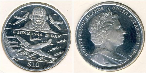 10 Dólar Islas Vírgenes Plata 
