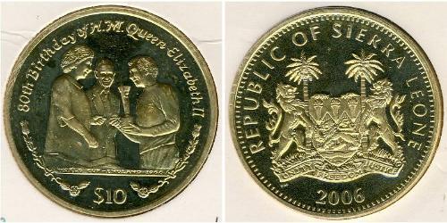 10 Dólar Sierra Leona Plata 