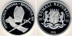 10 Dólar Somalia Plata 