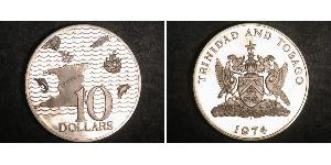10 Dólar Trinidad y Tobago Plata 