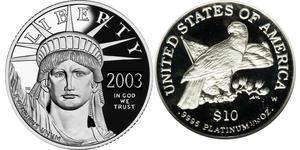 10 Dólar Estados Unidos de América (1776 - ) Platino 