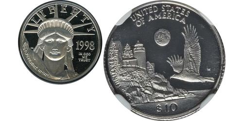 10 Dólar Estados Unidos de América (1776 - ) Platino 