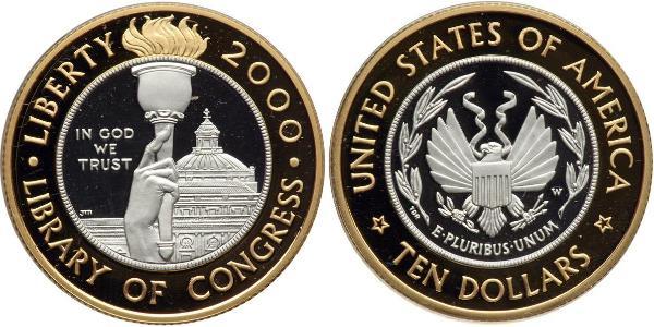 10 Dólar Estados Unidos de América (1776 - ) Platino/Oro 