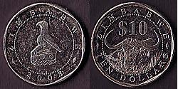10 Dólar Zimbabue (1980 - )  