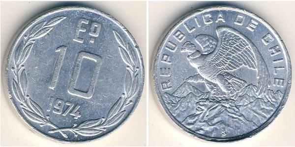 10 Escudo Chile Aluminio 