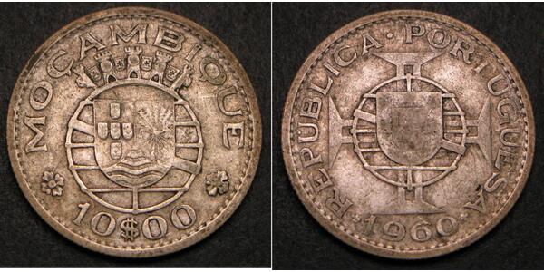 10 Escudo Mozambico Argento 